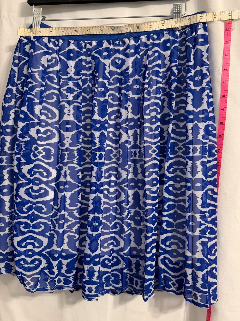 Kim Rogers Blue pleated lined Short skirt SZ PL